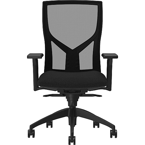 Lorell Justice Series Mesh High-Back Chair Fabric, Foam Seat Material - High Back - Black - 1 Each (LLR83109)