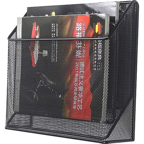Lorell Mesh Desktop Organizer 3 Tier(s) - 11.42" Height x 3.54" Width x 12.72" Length - Desktop - Durable - Black - Metal - 1 Each (LLR84138)