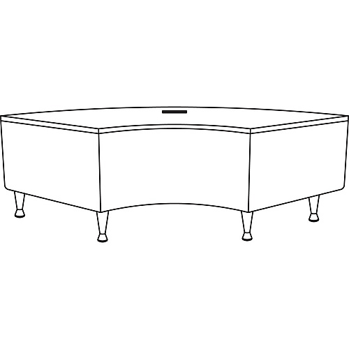 Lorell Fuze Modular Series Lounge Connector Unit Four-legged Base - Black - Mahogany, Leather, Aluminum - 1 Each (LLR86921)