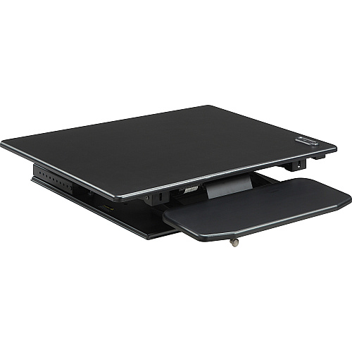 Lorell Electric Desk Riser with Keyboard Tray Up to 33" Screen Support - Flat Panel Display Type Supported - 17.13" Height x 28.75" Width x 35.75" Depth - Desktop - Aluminum - Black (LLR99552)
