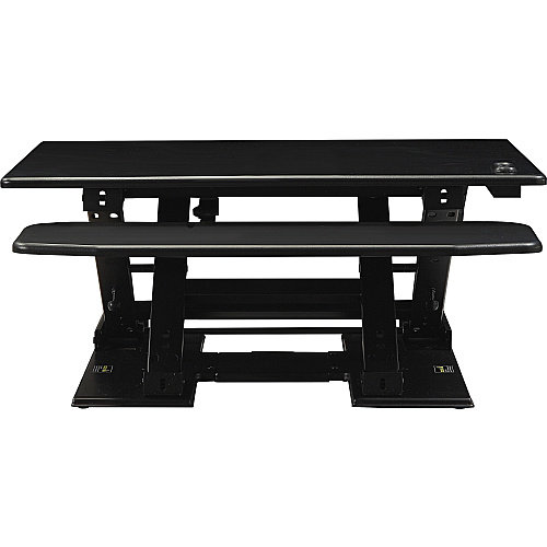 Lorell Electric Desk Riser with Keyboard Tray Up to 33" Screen Support - Flat Panel Display Type Supported - 17.13" Height x 28.75" Width x 35.75" Depth - Desktop - Aluminum - Black (LLR99552)