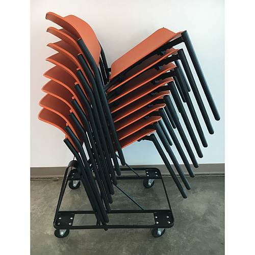 Lorell Stacking Dolly for 4-Leg Stack Chairs Steel - Black - For 10 Devices - 1 Each (LLR99968)