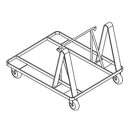 Lorell Stacking Dolly for 4-Leg Stack Chairs Steel - Black - For 10 Devices - 1 Each (LLR99968)