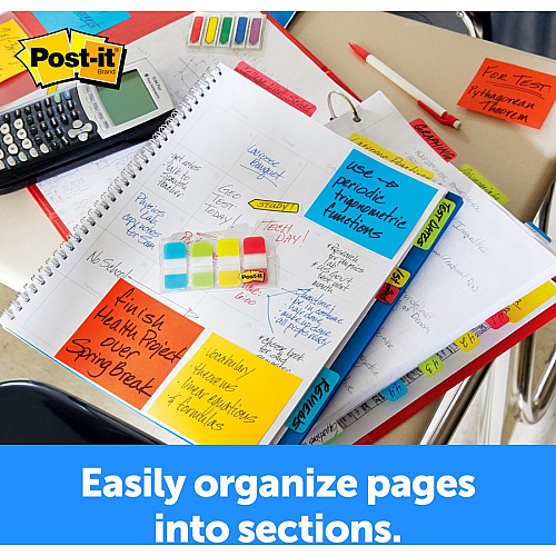 Post-it&reg; Easy Dispenser Tabs 40 Tab(s) - 0.63" Tab Width - Self-adhesive - Yellow, Red, Green, Blue Tab(s) - 40 / Pack (676ALYR)