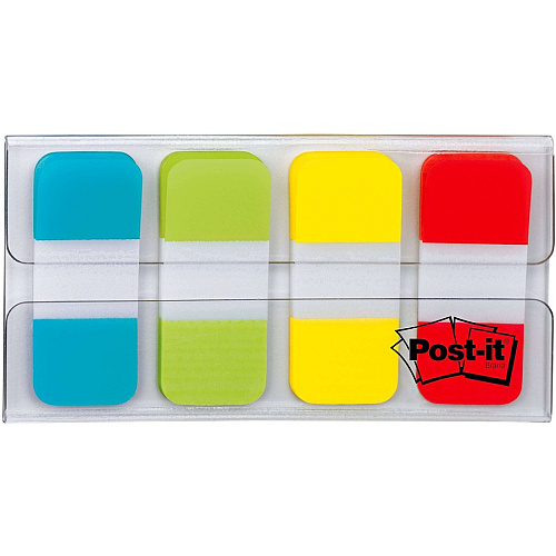 Post-it&reg; Easy Dispenser Tabs 40 Tab(s) - 0.63" Tab Width - Self-adhesive - Yellow, Red, Green, Blue Tab(s) - 40 / Pack (676ALYR)