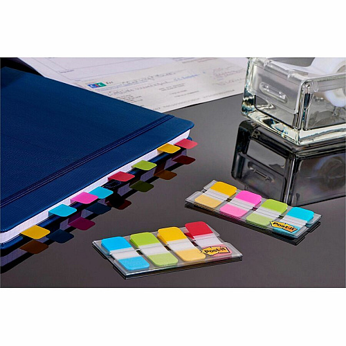 Post-it&reg; Easy Dispenser Tabs 40 Tab(s) - 0.63" Tab Width - Self-adhesive - Yellow, Red, Green, Blue Tab(s) - 40 / Pack (676ALYR)