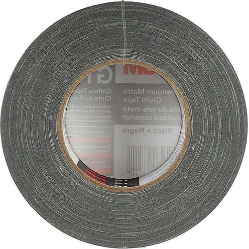 3M Gaffers Cloth Tape 54.60 yd Length x 1.90" Width x 11 mil Thickness - Black - Vinyl - 1 Roll (GT2)