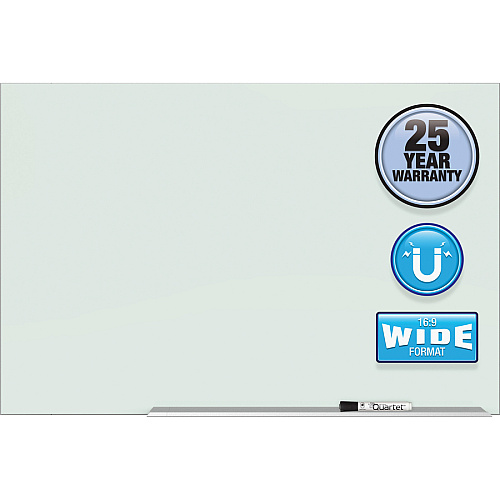Quartet Element Framed Magnetic Glass Dry-Erase Board 85" (7.1 ft) Width x 48" (4 ft) Height - White Tempered Glass Surface - Silver Aluminum Frame - Rectangle - Horizontal - Magnetic - Stain Resistant, Ghost Resistant, Marker Tray - 1 Each (G8548E)