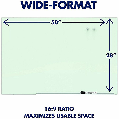 Quartet Element Framed Magnetic Glass Dry-Erase Board 85" (7.1 ft) Width x 48" (4 ft) Height - White Tempered Glass Surface - Silver Aluminum Frame - Rectangle - Horizontal - Magnetic - Stain Resistant, Ghost Resistant, Marker Tray - 1 Each (G8548E)