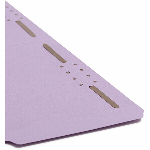 Smead 1/3 Tab Cut Legal Recycled Fastener Folder 8 1/2" x 14" - 2 Fastener(s) - Top Tab Location - Assorted Tab Position - Lavender - 10% Recycled - 50 / Box (17440)