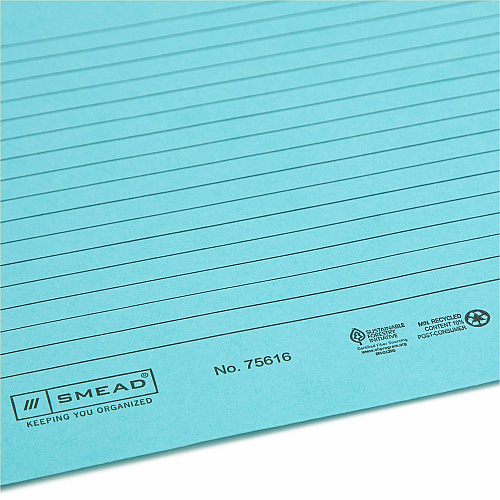 Smead Straight Tab Cut Letter Recycled File Jacket 8 1/2" x 11" - 2 Plys - Aqua, Goldenrod, Pink, Yellow - Preprinted - 10% Recycled - 12 / Pack (75616)