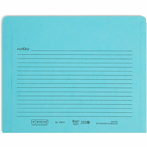 Smead Straight Tab Cut Letter Recycled File Jacket 8 1/2" x 11" - 2 Plys - Aqua, Goldenrod, Pink, Yellow - Preprinted - 10% Recycled - 12 / Pack (75616)