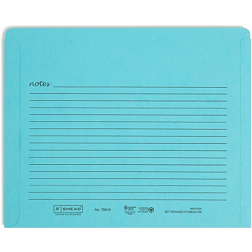 Smead Straight Tab Cut Letter Recycled File Jacket 8 1/2" x 11" - 2 Plys - Aqua, Goldenrod, Pink, Yellow - Preprinted - 10% Recycled - 12 / Pack (75616)