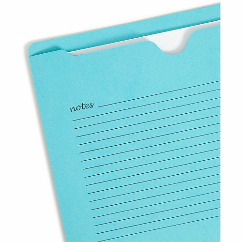Smead Straight Tab Cut Letter Recycled File Jacket 8 1/2" x 11" - 2 Plys - Aqua, Goldenrod, Pink, Yellow - Preprinted - 10% Recycled - 12 / Pack (75616)