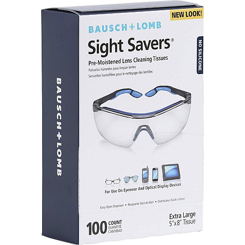 Bausch & Lomb Bausch + Lomb Sight Savers Lens Cleaning Tissues For Eyeglasses, Monitor, Camera Lens, Binocular - Anti-fog, Anti-static, Pre-moistened, Silicone-free, Individually Wrapped - Multi - 100/Box - 2 / Bundle (8574GMBD)