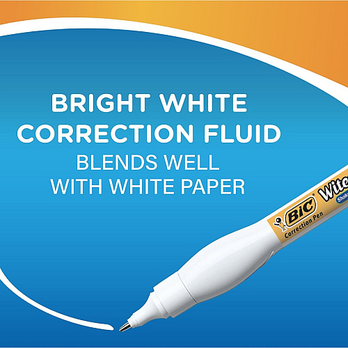 Wite-Out Shake 'N Squeeze Correction Pen Pen Applicator - 8 mL - White - Fast-drying - 12 / Box (WOSQP11BX)