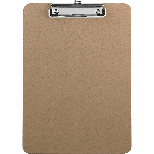 Business Source Flat Clip Clipboard 9" x 12 1/2" Sheet Size - Hardboard - Brown - 6 / Box (BSN16508BX)
