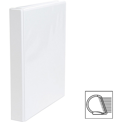 Business Source Basic D-Ring View Binders 1" Binder Capacity - Letter - 8 1/2" x 11" Sheet Size - 240 Sheet Capacity - 3 Ring(s) - Fastener(s): Slant D-Ring - Pocket(s): Internal - Polypropylene - White - Sturdy, Clear Overlay, Spine Label, N (BSN28440BD)