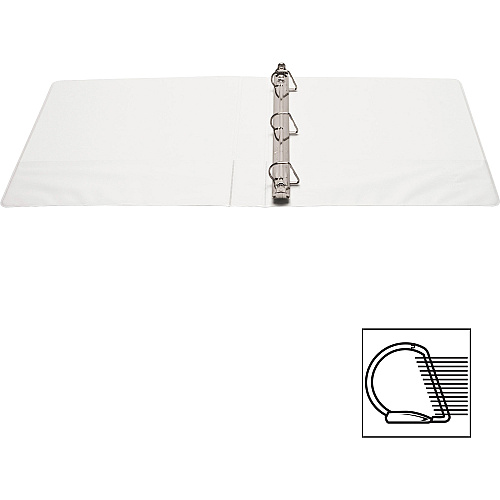 Business Source Basic D-Ring View Binders 1" Binder Capacity - Letter - 8 1/2" x 11" Sheet Size - 240 Sheet Capacity - 3 Ring(s) - Fastener(s): Slant D-Ring - Pocket(s): Internal - Polypropylene - White - Sturdy, Clear Overlay, Spine Label, N (BSN28440BD)