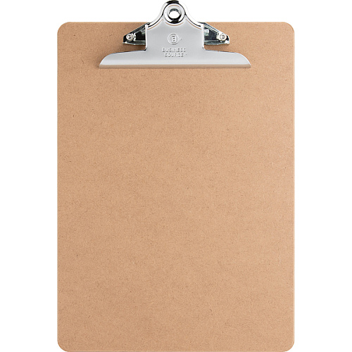 Business Source Hardboard Clipboard Standard - 9" x 12 1/2" Sheet Size - Hardboard - Brown - 6 / Bundle (BSN65637BD)