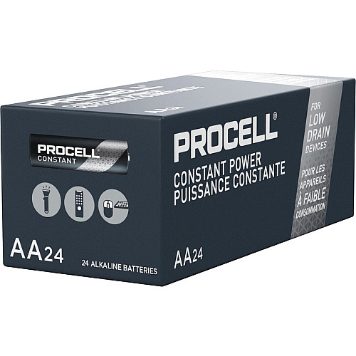 Duracell Procell Alkaline AA Battery Boxes of 24 For Multipurpose - AA - 2100 mAh - 1.5 V DC - 24/Box - 6 / Carton (PC1500BKDCT)