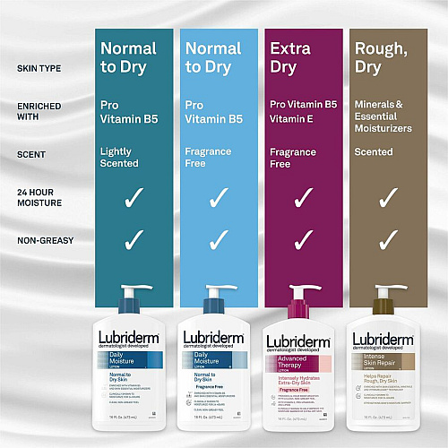 Lubriderm Daily Moisture Lotion Lotion - 16 fl oz - For Dry Skin - Applicable on Body - Body, Face - Moisturising, Fragrance-free, Absorbs Quickly, Lightweight, Paraben-free, Phthalates-free, Dye-free - 12 / Carton (48323CT)