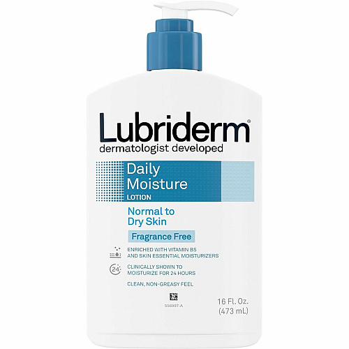 Lubriderm Daily Moisture Lotion Lotion - 16 fl oz - For Dry Skin - Applicable on Body - Body, Face - Moisturising, Fragrance-free, Absorbs Quickly, Lightweight, Paraben-free, Phthalates-free, Dye-free - 12 / Carton (48323CT)