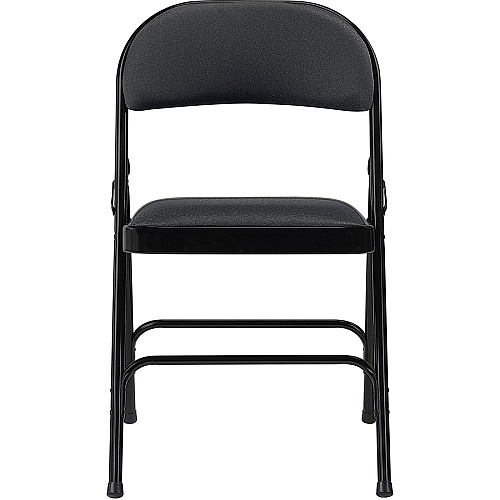 Lorell Padded Folding Chairs Black Seat Color - Fabric Seat Material - Black Back Color - Fabric Back Material - Powder Coated Frame Color - Steel Frame Material - 4 / Carton (LLR62532)