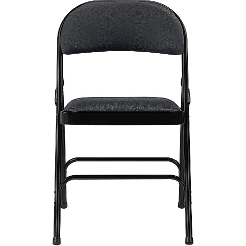 Lorell Padded Folding Chairs Black Seat Color - Fabric Seat Material - Black Back Color - Fabric Back Material - Powder Coated Frame Color - Steel Frame Material - 4 / Carton (LLR62532)