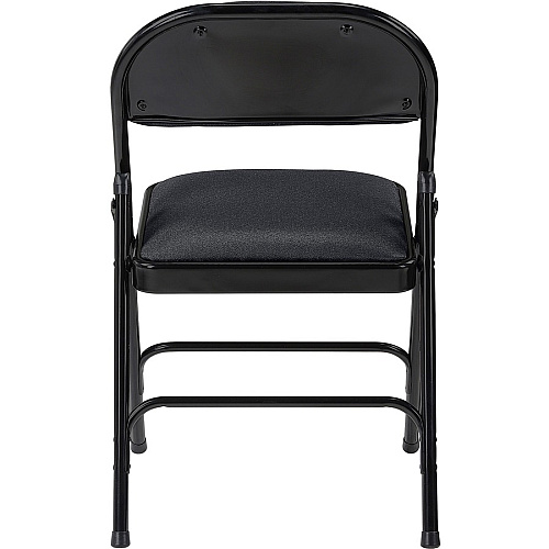 Lorell Padded Folding Chairs Black Seat Color - Fabric Seat Material - Black Back Color - Fabric Back Material - Powder Coated Frame Color - Steel Frame Material - 4 / Carton (LLR62532)