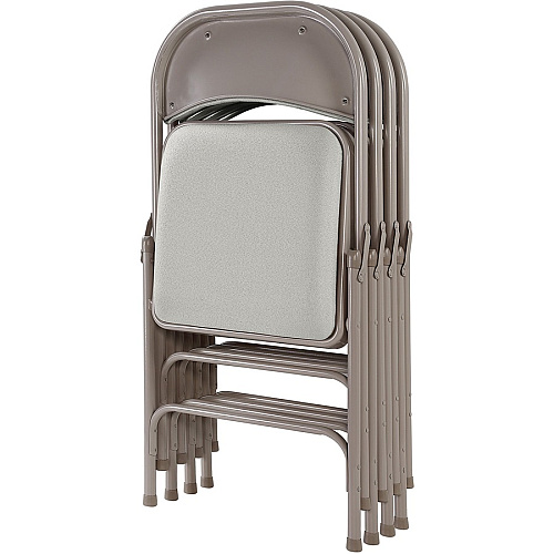 Lorell Padded Folding Chairs Beige Seat Color - Fabric Seat Material - Beige Back Color - Fabric Back Material - Powder Coated Frame Color - Steel Frame Material - 4 / Carton (LLR62533)