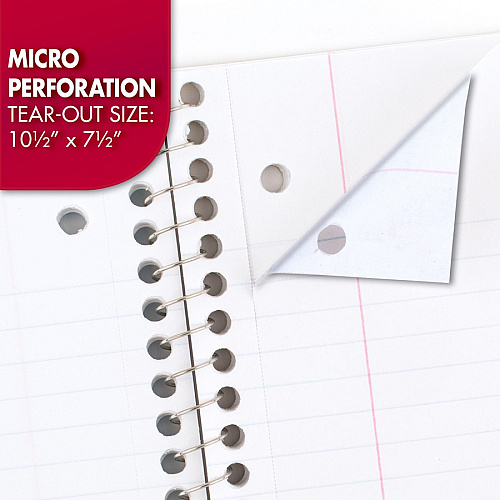 Mead Wide Ruled 1-Subject Notebooks 70 Sheets - Spiral - Wide Ruled Front Ruling - 8" x 10 1/2" Sheet Size - White Paper - Assorted Cover - Hole-punched, Micro Perforated - 6 / Bundle (05510BD)
