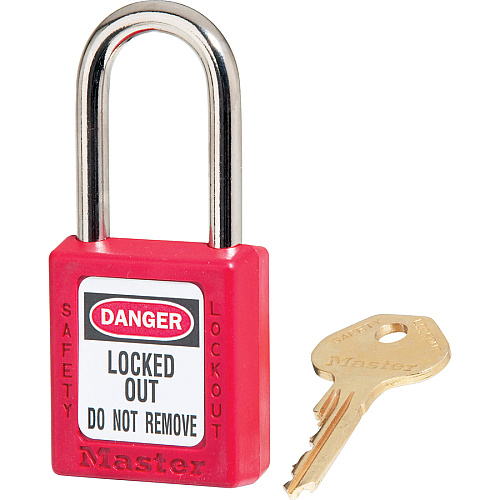 Master Lock Danger Red Safety Padlock 0.25" Shackle Diameter - Red - 6 / Pack (410REDPK)