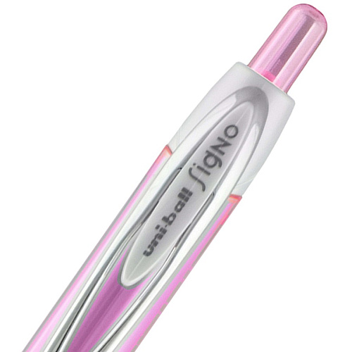 uni-ball uniball&trade; 207 Pink Ribbon Gel Pens 0.7 mm Pen Point - Refillable - Retractable - Black Ink - Gel-based - Pink, Black Barrel - 12 / Box (1745267BX)