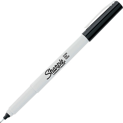 Sharpie Ultra Fine Permanent Markers Ultra Fine Narrow Marker Point - Alcohol Based - 1 Dozen (37121DZ)