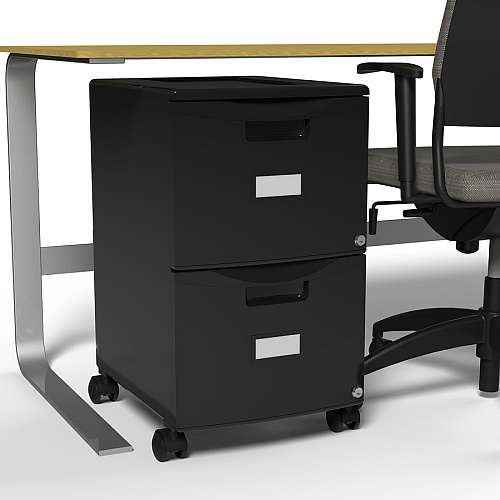 Storex 2-Drawer Locking Mobile Filing Cabinet 15.5" Width x 18.5" Depth x 26.3" Height - 2 x Drawer(s) for File - Letter, Legal - Lightweight, Stackable, Moisture Resistant, Rust Resistant, Lockable, Durable, Label Holder, Locking Casters, Den (61312U01C)