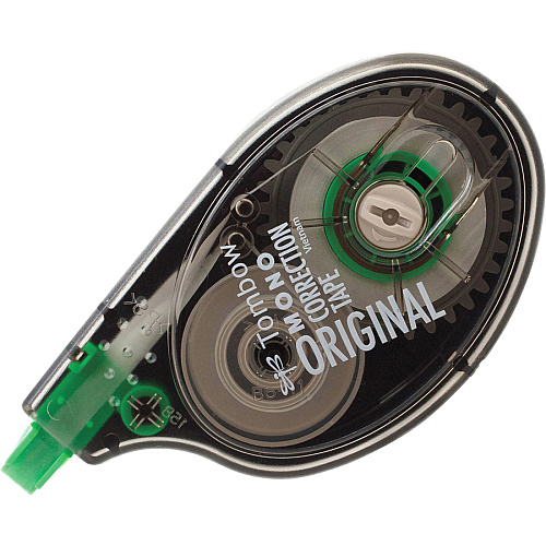 Tombow Original Mono Correction Tape 0.16" Tape Width x 32.81 ft Tape Length - 1 Line(s) - White Tape - Ergonomic Dispenser - Non-refillable - White - 6 / Box (68620BX)