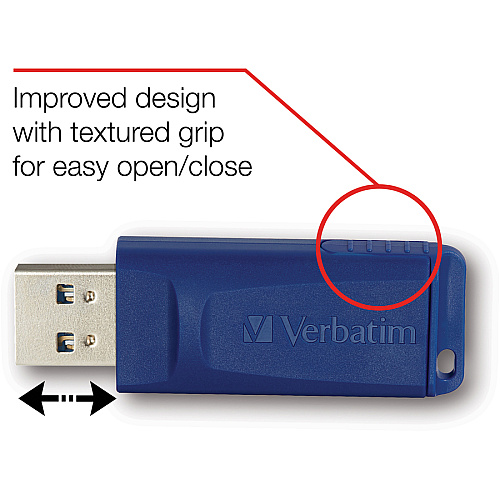 Verbatim 16GB USB Flash Drives 16 GB - USB - Blue - 4 / Carton (97275CT)