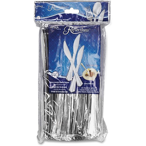 Reflections Classic Silver-look Knife 40 / Pack - 8/Carton - Knife - Disposable - Silver (REF320KNCT)