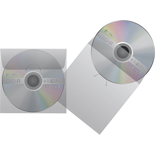 Maxell CD/DVD Keeper Sleeves - Clear (50 Pack) Sleeve - Plastic - Clear (190150)