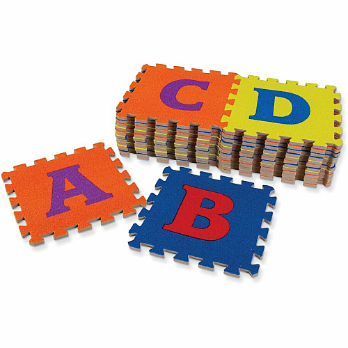 Creativity Street WonderFoam Alphabet Carpet Tiles 12" Length x 12" Width - Square - Assorted - Foam (AC4353)