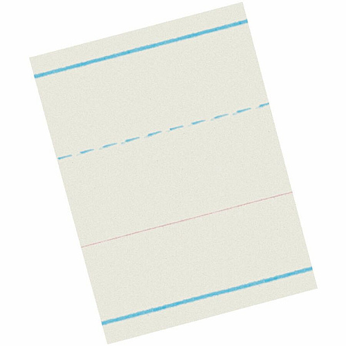 Zaner-Bloser Broken Midline Ruled Paper Printed - 1.13" Ruled - 30 lb Basis Weight - 8" x 10 1/2" Sheet Size - White Paper - 500 / Ream (ZP2610)