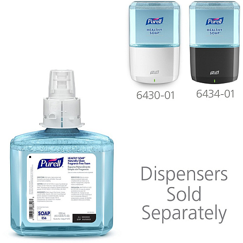 PURELL&reg; ES6 CRT HEALTHY SOAP&trade; Naturally Clean Fragrance Free Foam Fragrance-free Scent - 1.27 quart - Dirt Remover, Kill Germs - Skin - Antibacterial - Blue - Fragrance-free, Preservative-free, Paraben-free, Phthalate-free, Dye-free, Bi (647002)