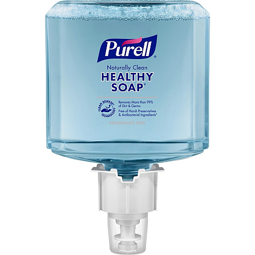 PURELL&reg; ES6 CRT HEALTHY SOAP&trade; Naturally Clean Fragrance Free Foam Fragrance-free Scent - 1.27 quart - Dirt Remover, Kill Germs - Skin - Antibacterial - Blue - Fragrance-free, Preservative-free, Paraben-free, Phthalate-free, Dye-free, Bi (647002)