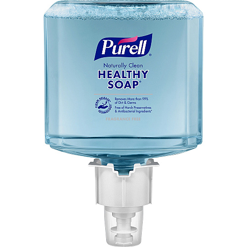 PURELL&reg; ES6 CRT HEALTHY SOAP&trade; Naturally Clean Fragrance Free Foam Fragrance-free Scent - 1.27 quart - Dirt Remover, Kill Germs - Skin - Antibacterial - Blue - Fragrance-free, Preservative-free, Paraben-free, Phthalate-free, Dye-free, Bi (647002)