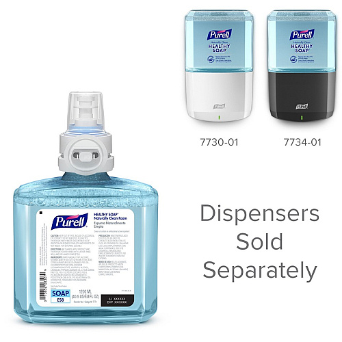 PURELL&reg; ES8 CRT HEALTHY SOAP&trade; Naturally Clean Foam 1.27 quart - Dirt Remover, Kill Germs - Skin - Blue - Preservative-free, Paraben-free, Phthalate-free, Dye-free, Bio-based - 2 / Carton (777102)