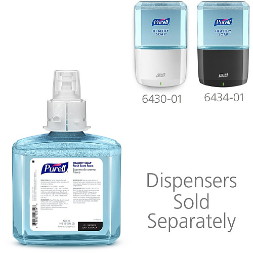 PURELL&reg; ES6 HEALTHY SOAP&trade; Fresh Scent Foam Fresh Scent - 1.27 quart - Dirt Remover, Kill Germs - Skin - Moisturizing - Blue - Dye-free, Pleasant Scent, Bio-based, Phthalate-free, Paraben-free, Triclosan-free - 2 / Carton (647702)