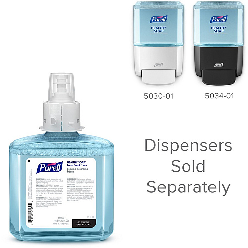 PURELL&reg; HEALTHY SOAP&trade; ES4 Fresh Scent Foam Refill Fresh Scent - 1.27 quart - Dirt Remover, Kill Germs - Hand, Skin - Moisturizing - Blue - Dye-free, Pleasant Scent, Bio-based, Phthalate-free, Paraben-free, Triclosan-free - 2 / Carton (507702)