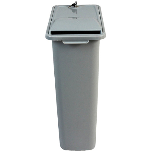 HSM Shred Disposal Bin Tamper Proof Lid, Lockable Container - Gray - 1 Each (1070070210)