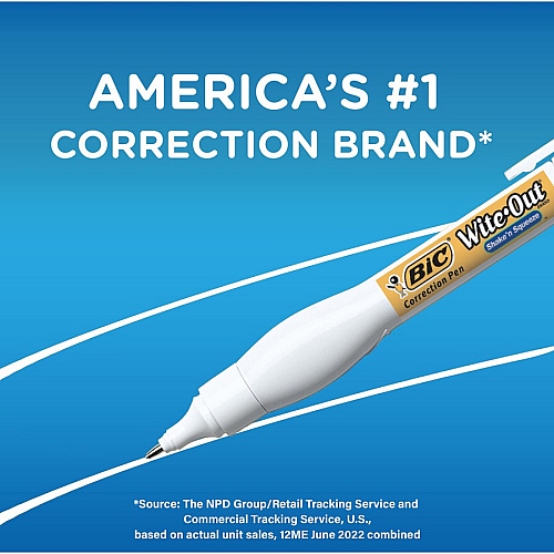 Wite-Out Shake n' Squeeze Correction Pens Tip Applicator - 8 mL - White - 6 / Box (WOSQPP11BX)